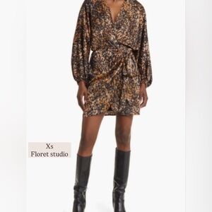 Floret Studio Black and Brown Mini Dress
